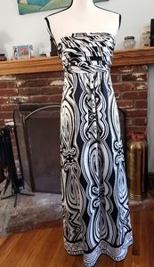 Black, White and Gold Stapless Dress